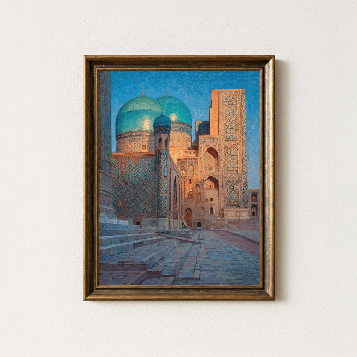 Turquoise Dome Madrasa Islamic Tilework Architecture Painting Print