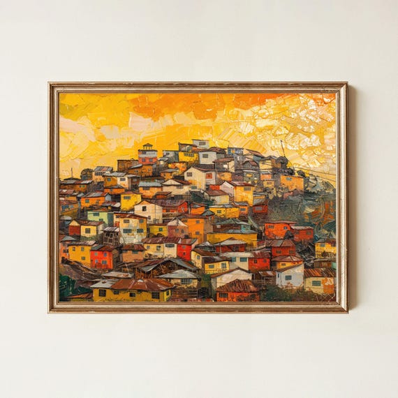 Antananarivo Sunset Print Madagascar Cityscape Oil Painting Style