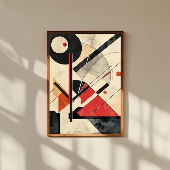 Constructivist Wall Art Print Bold Geometric Abstract Poster Modern Minimalist Home Decor Russian Avantgarde Inspired