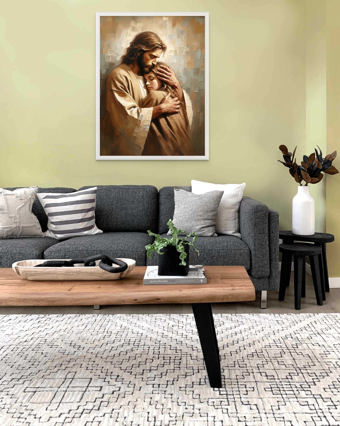 Love Him Jesus Hugging Woman Christian Art - Image 4
