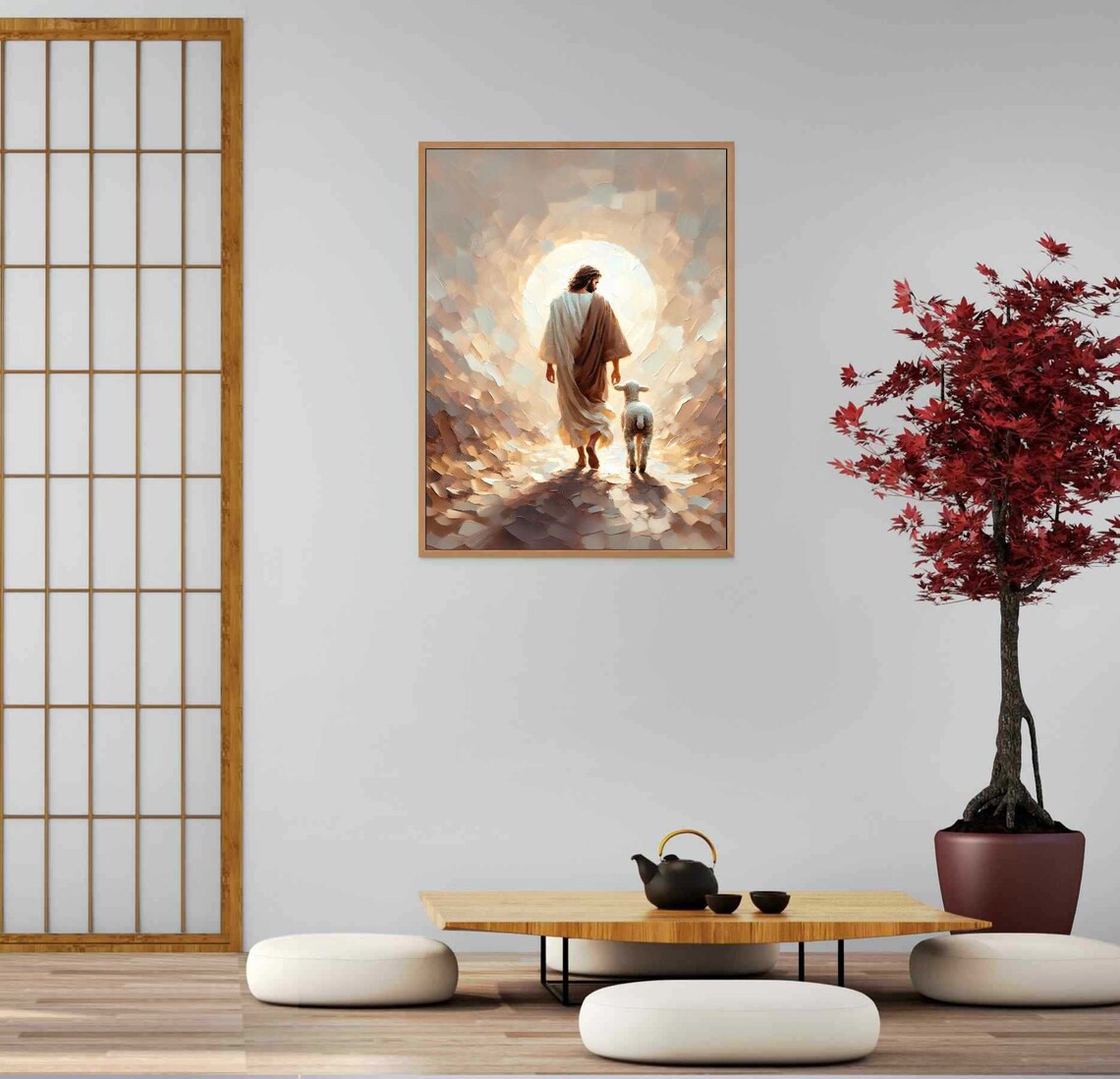 Jesus Leaves The 99, Christian Painting Art Print - Image 5