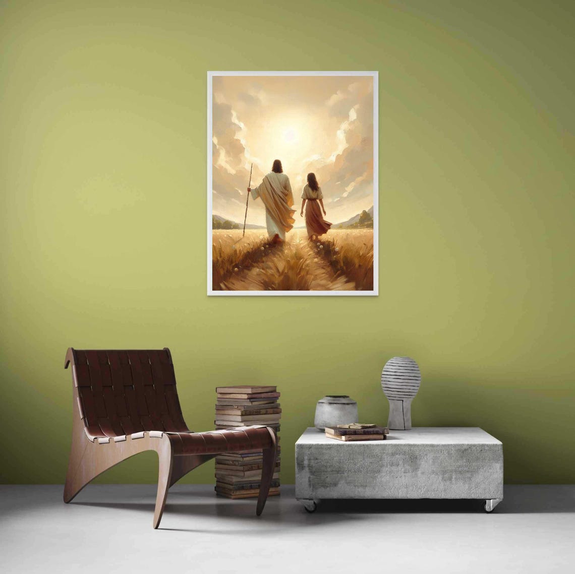 Jesus Walking With Woman, Christian Wall Art Print - Image 3