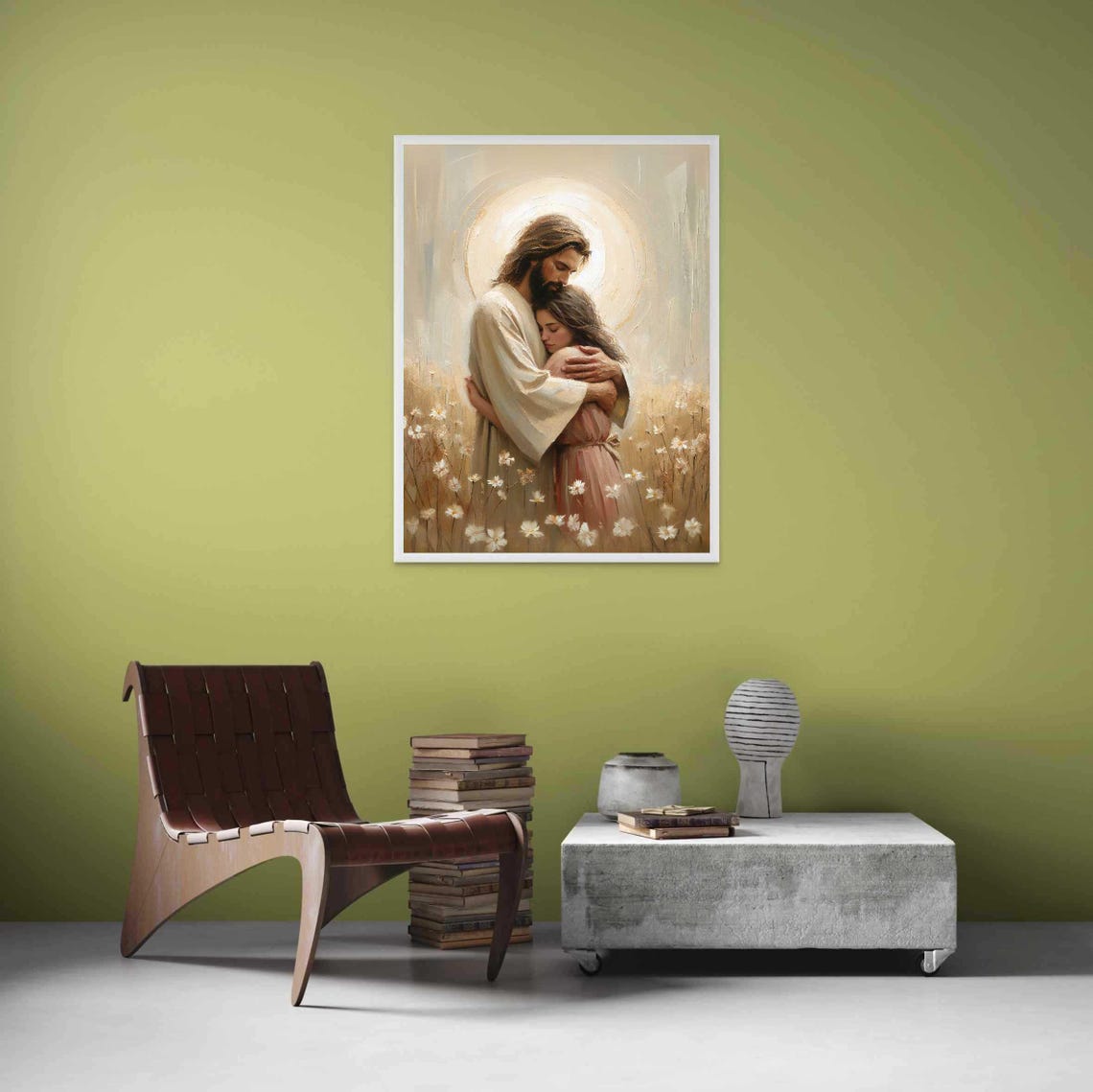 Love Of Christ - Jesus Hugging Girl, Christian Art - Image 4