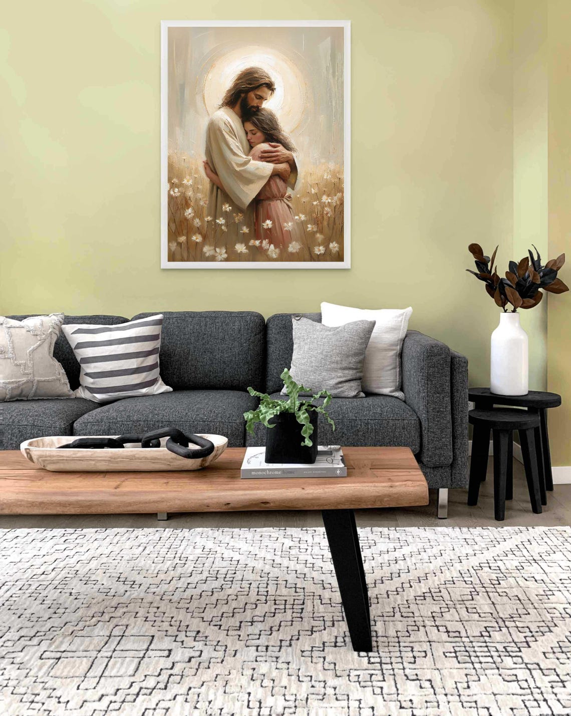 Love Of Christ - Jesus Hugging Girl, Christian Art - Image 2