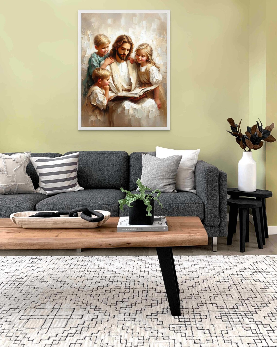Jesus And Kids Christian Painting, Bible Art - Image 3
