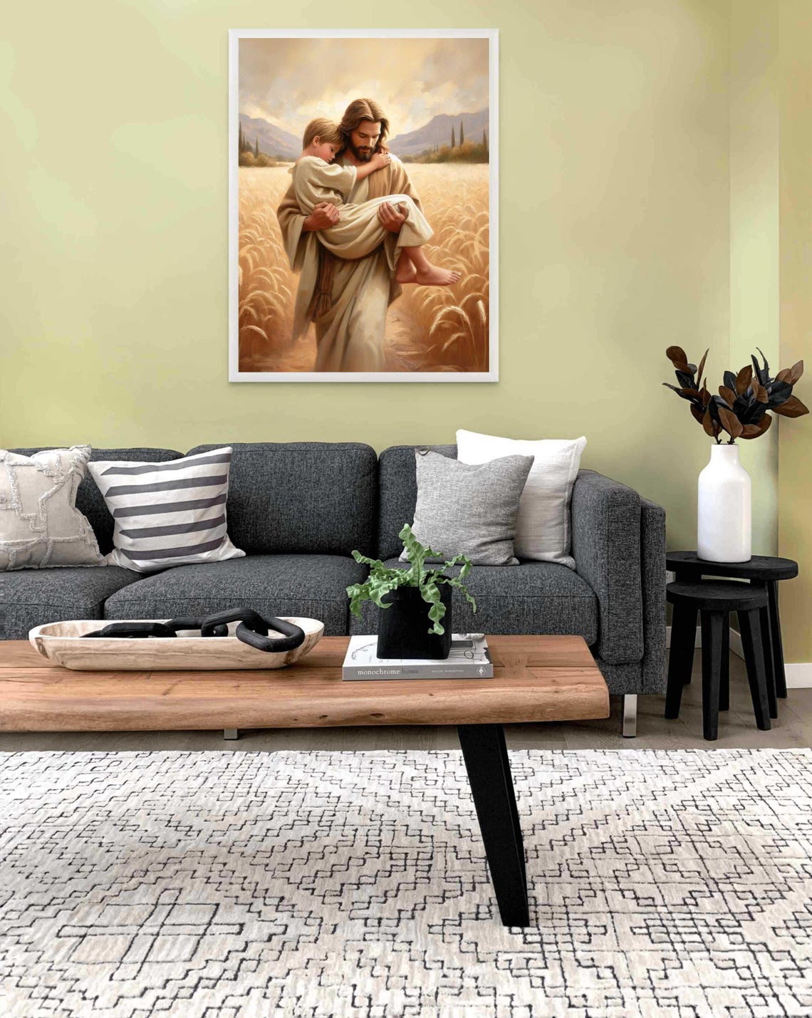 Saved By Jesus Christian Nursery Art Print - Image 2