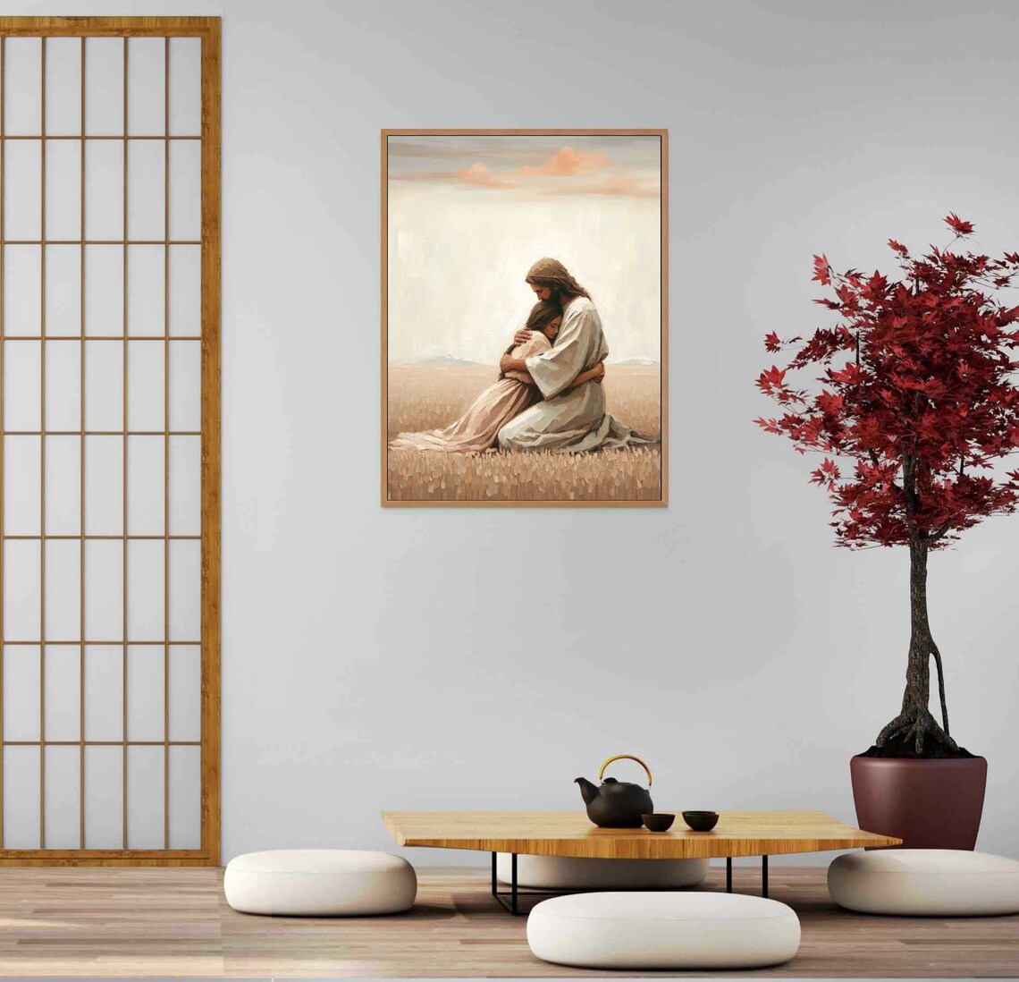 Safe With Jesus Christian Painting, Bible Verse - Image 5