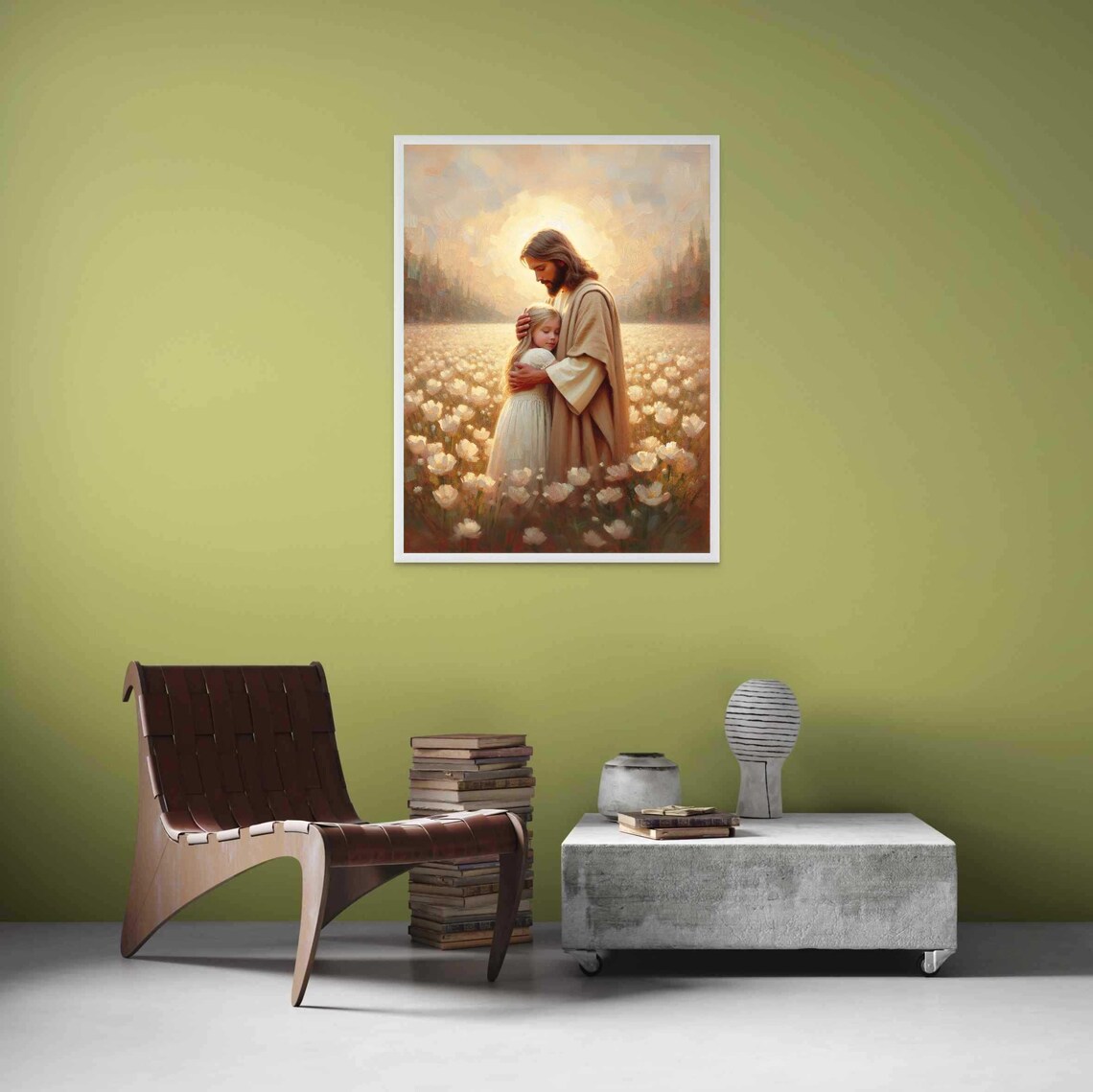 Jesus With Girl, Christian Religious Art Print - Image 4