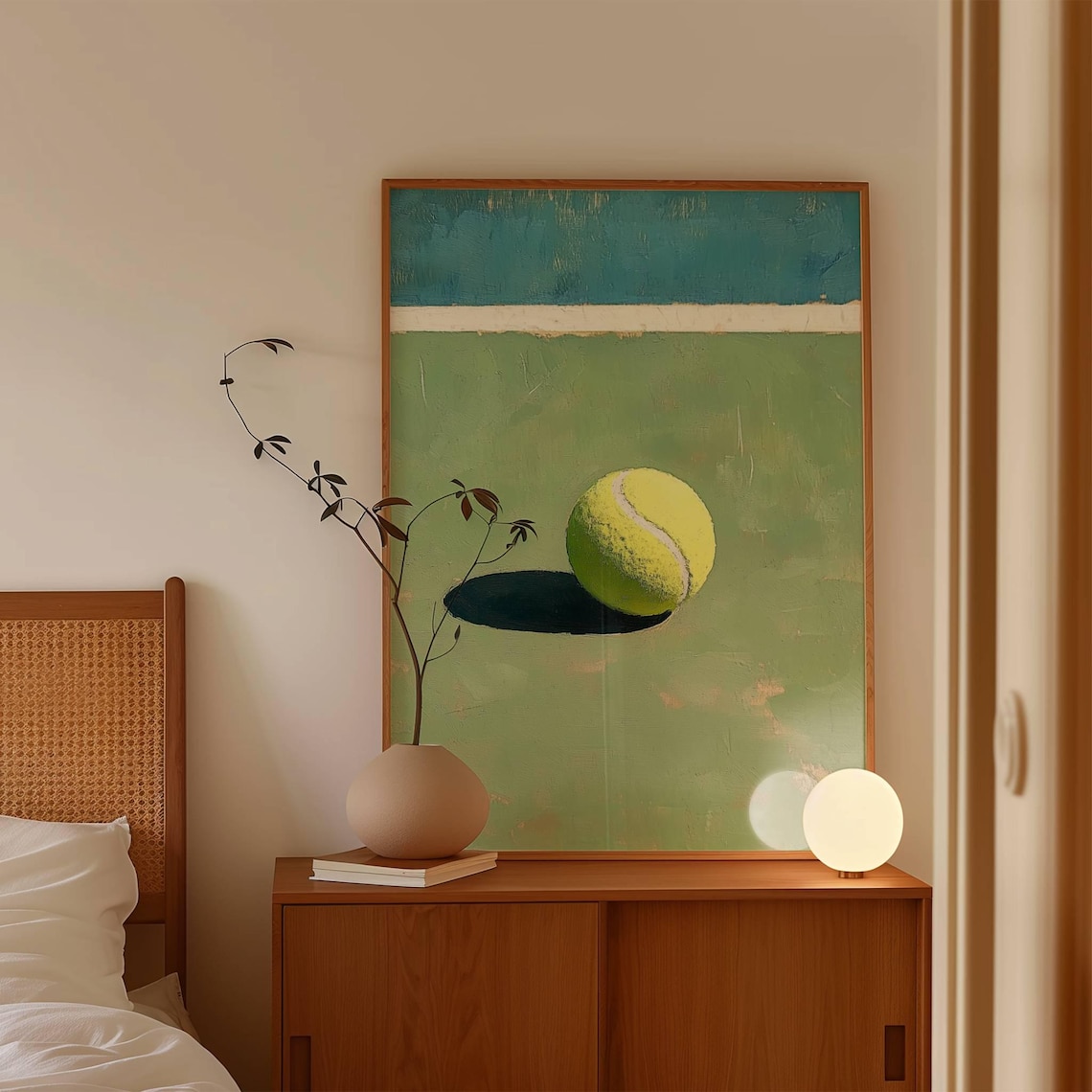 Tennis Ball Oil-Painting-Style Art Print
