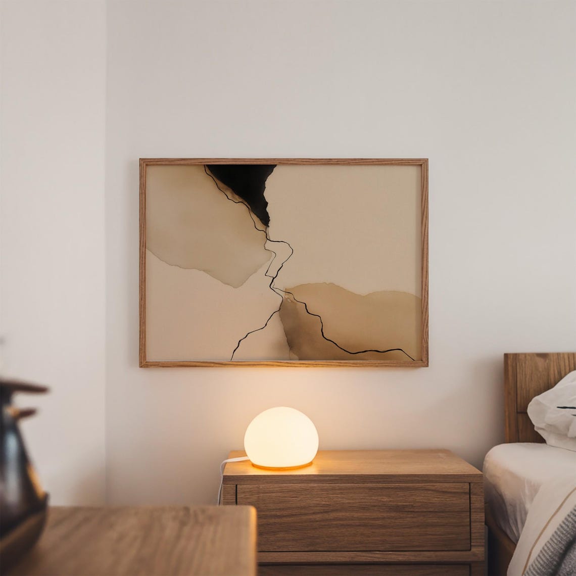 Abstract Wall Art Neutral Tones Printable Poster Serene Contemporary Decor For Modern Home