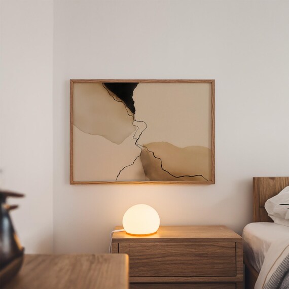 Abstract Wall Art Neutral Tones Printable Poster Serene Contemporary Decor For Modern Home