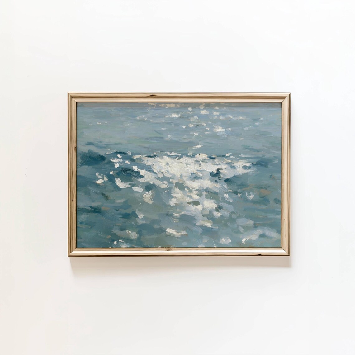 Sunlit Sea Waves - Minimalist Coastal Art Print