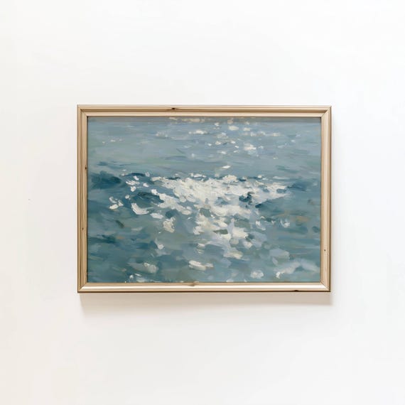 Sunlit Sea Waves - Minimalist Coastal Art Print