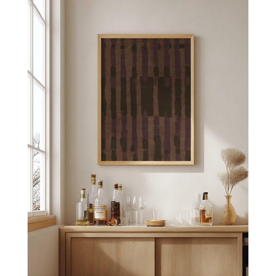 Dark Brown Abstract Print Modern Organic Decor Tones Printable Poster Contemporary