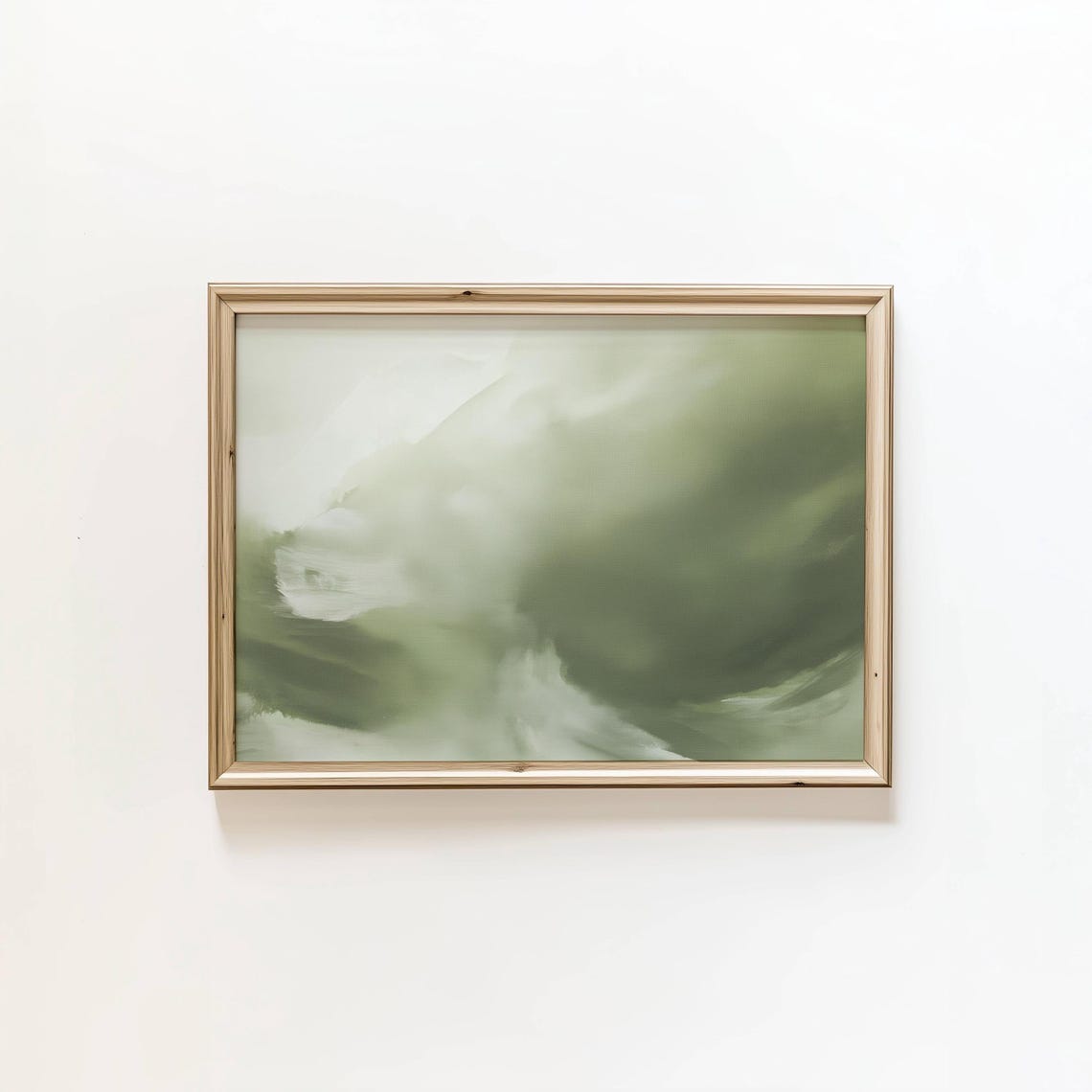 Green Abstract Oil Painting Minimalist Design Digital Download