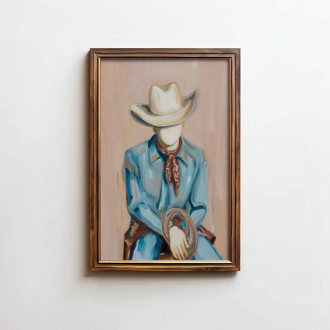 Modern Cowboy Art Print Western Style Decor Digital Download