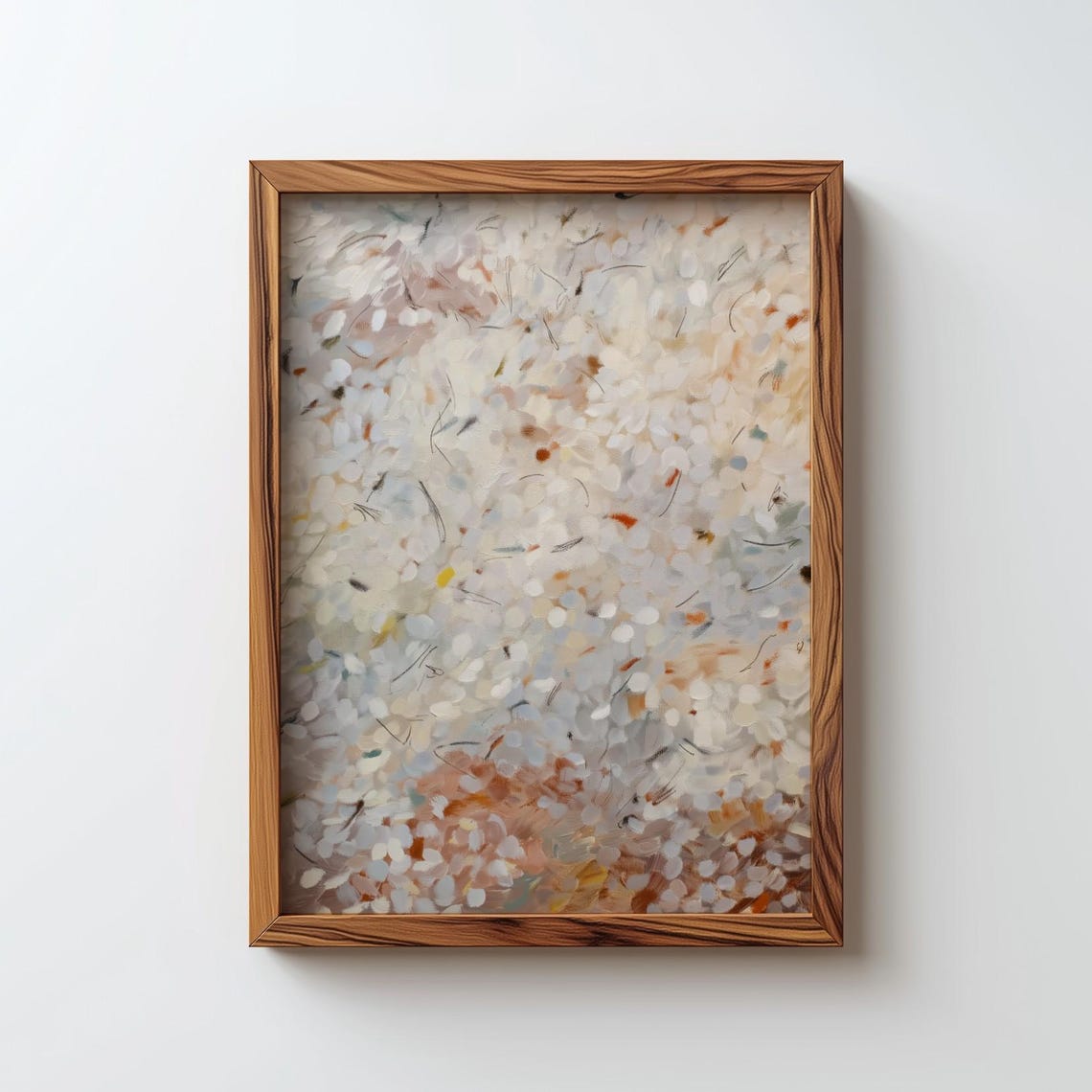 Abstract Light Color Oil Painting Print Soft Neutral Blush Wall Decor
