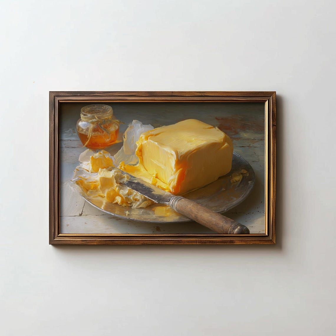 Butter Block Still Life Oil Painting Rustic Kitchen Art Poster