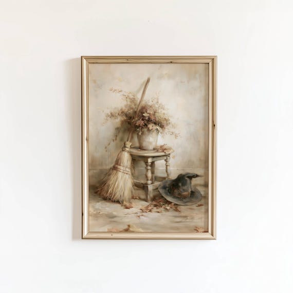 Witch Print Fall Art Halloween Autumn Wall Digital Download