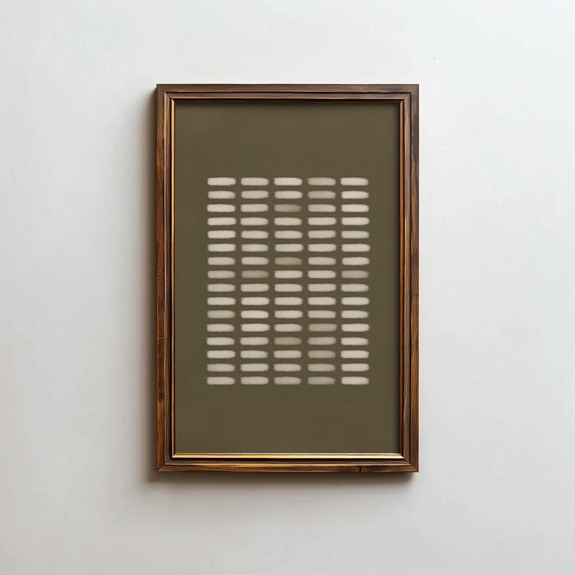 Japandi Olive Green Abstract Print Minimalist Geometric Neutral Decor