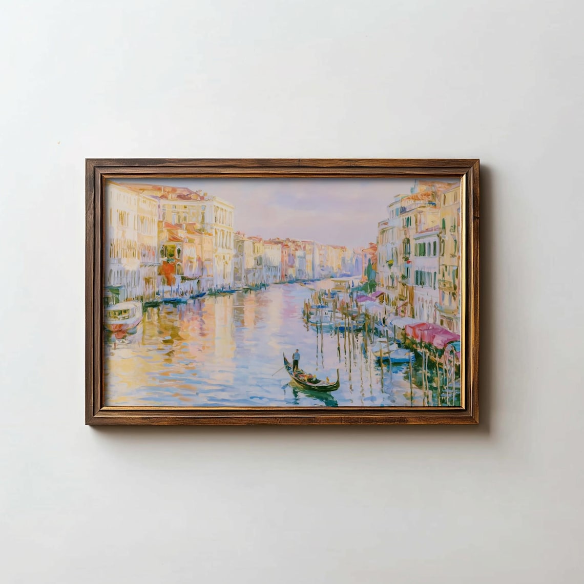 Venice Grand Canal Gondola Watercolor Italian Cityscape Travel Art Poster