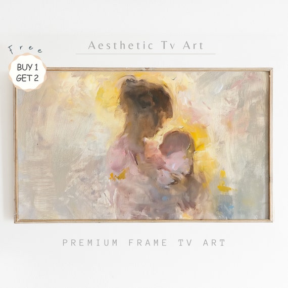 Vintage Mothers Day Frame Tv Art Mother And A Baby Abstract Oil Painting Happy Mothers Day Tv Screensaver