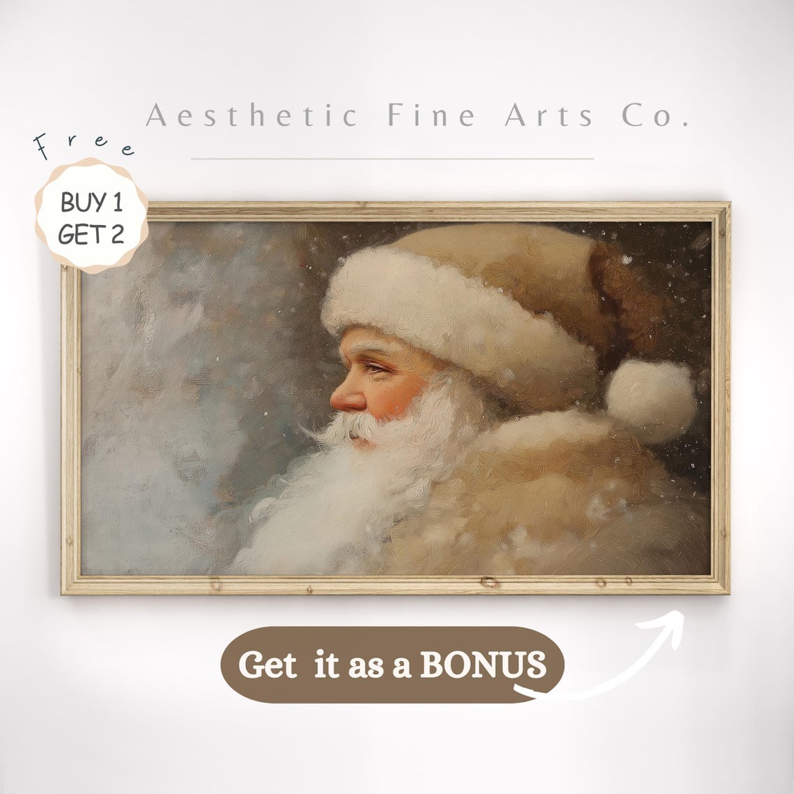 Christmas Village Frame Tv Art Vintage Farmhouse Christmas Painting Christmas Painting Seasonal Holiday Home Decor Art - Image 3