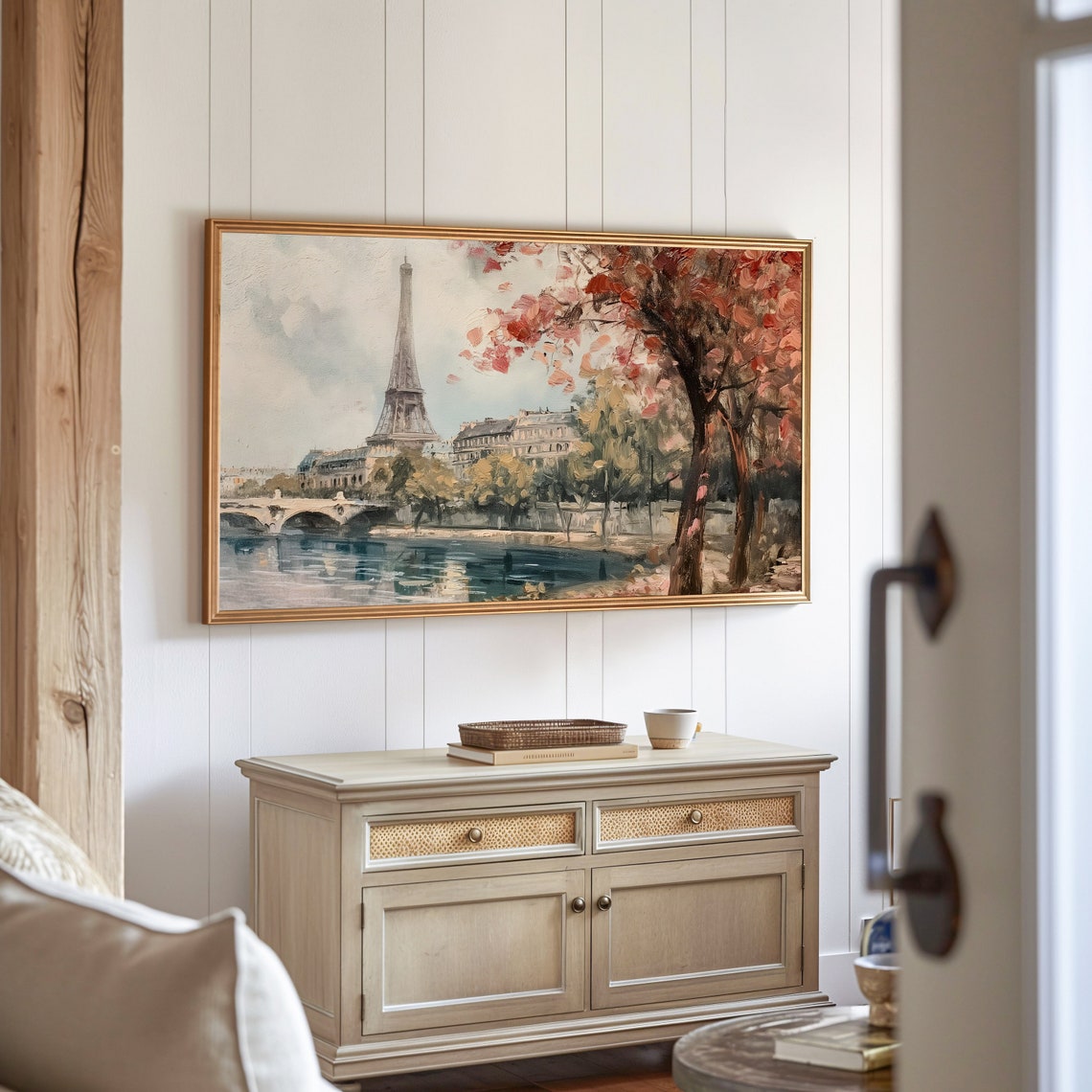 Paris Eiffel Tower Seine Autumn Vintage Cityscape Travel Poster - Image 3
