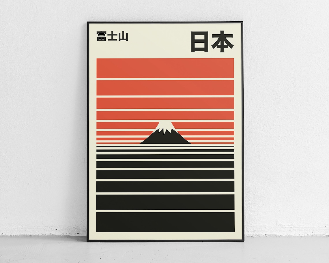Mount Fuji Essence Minimalist Travel Poster