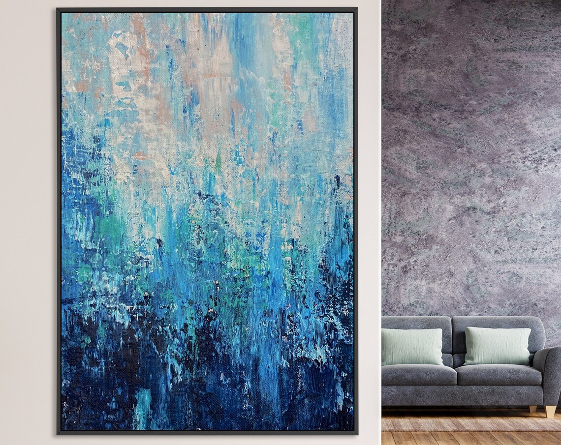 Abstract Coastal Seascape Art Print, Office Decor