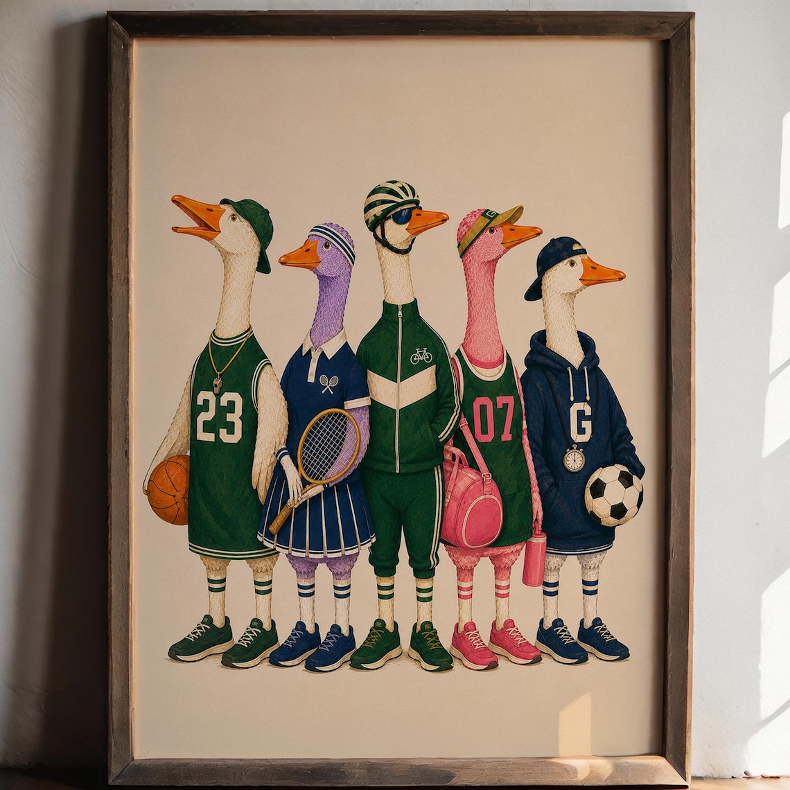 Sporty Goose Poster, Football Team Wall Art