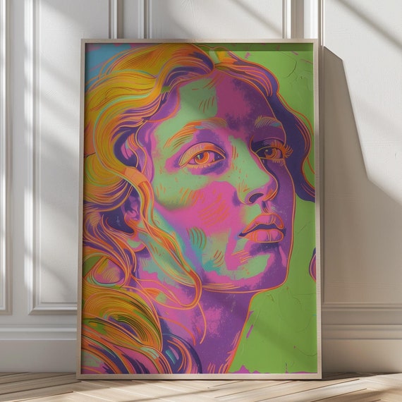 Bold Colorful Wall Art Print Pop Art Vibrant Maximalist Wall Art Trendy Home Decor Renaissance Print Dopamine Decor Modern Print
