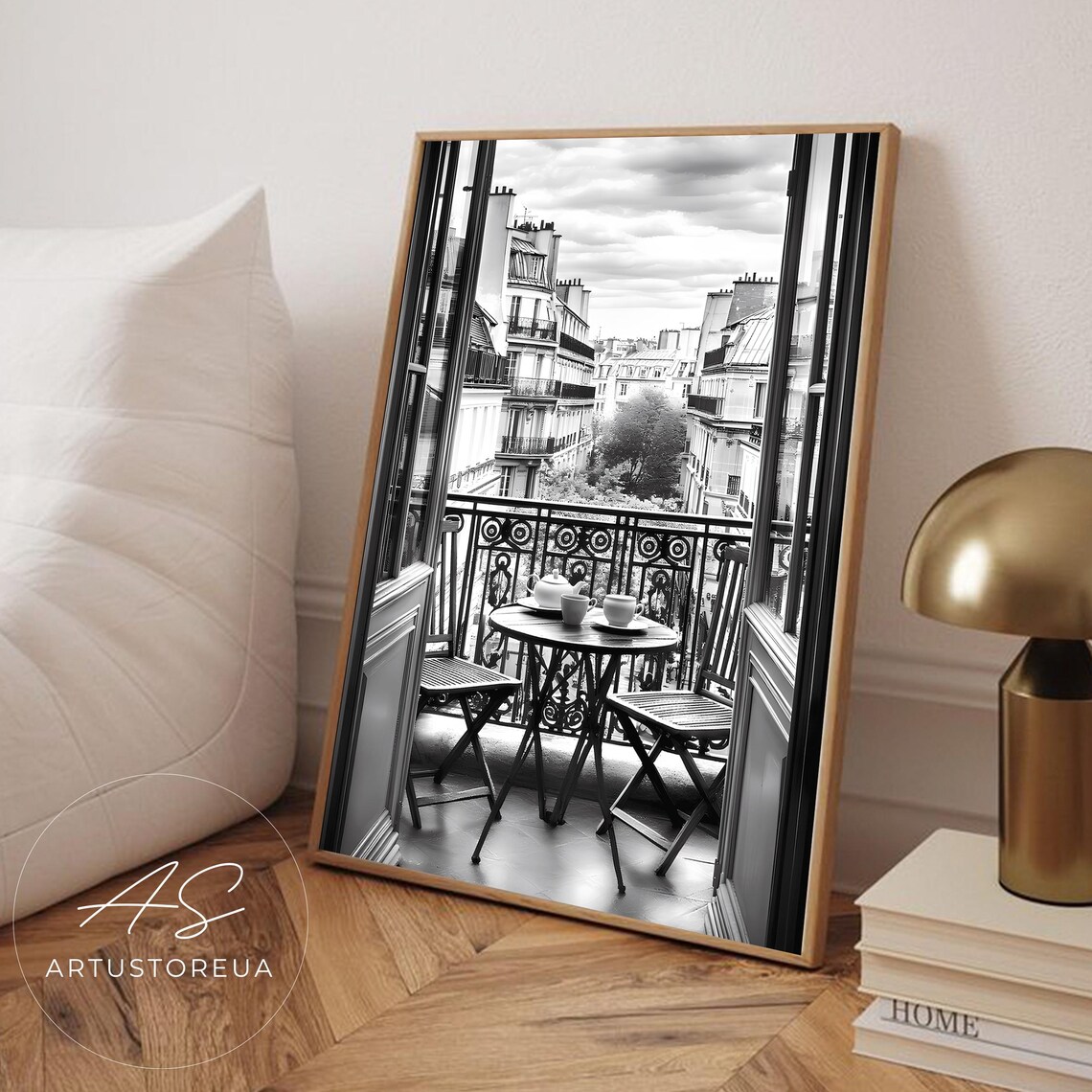 Paris Black And White Travel Poster, Vintage City View