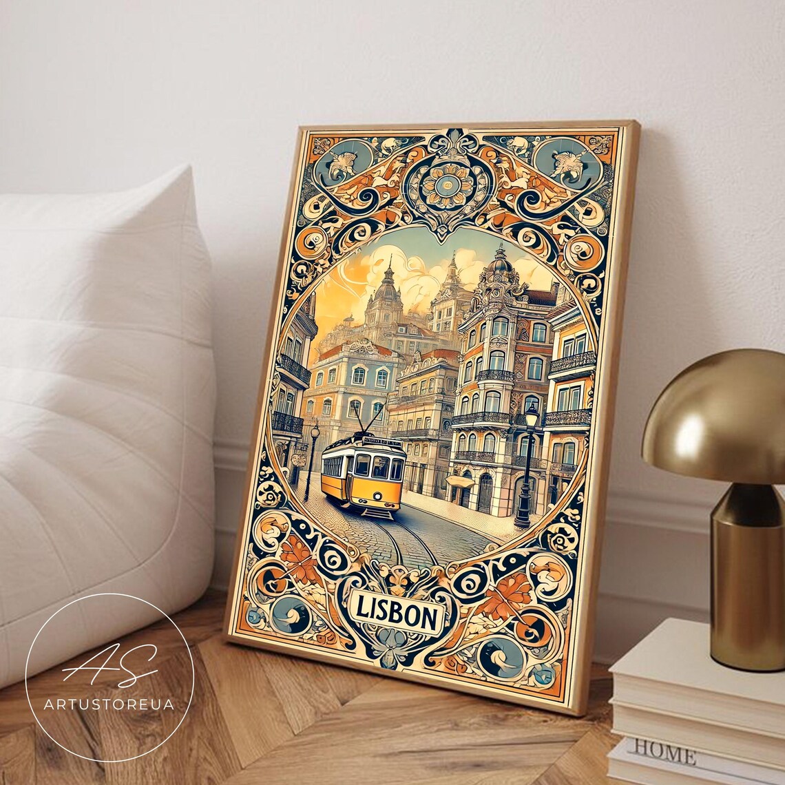 Portugal Vintage Travel Poster, Lisbon City Art Print