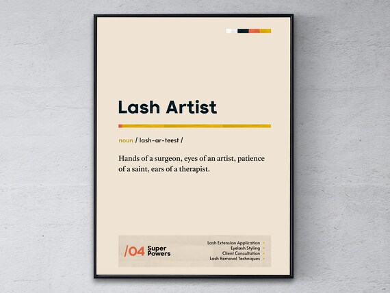 Lash Artist Funny Definition Eyelash Stylist Salon Office Gift Poster
