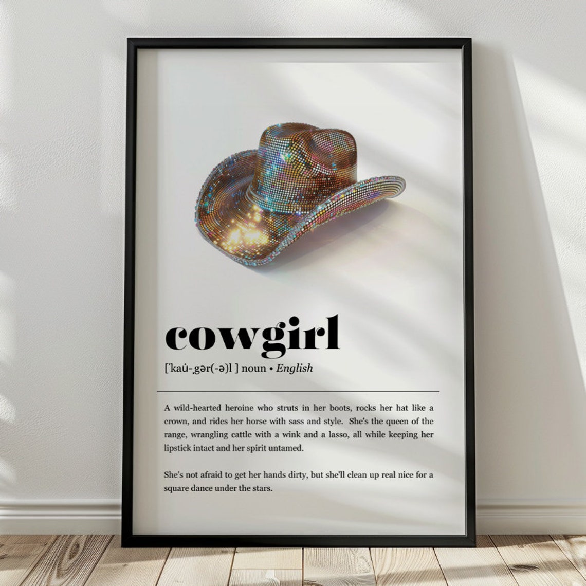 Cowgirl Definition Poster Western Wall Art Print Trendy House Poster Cowgirl Print Vintage Retro Art - Image 3