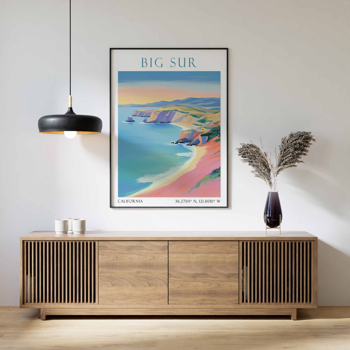 Big Sur California Sunset Over Rugged Ocean Cliffs Coastline Poster - Image 3