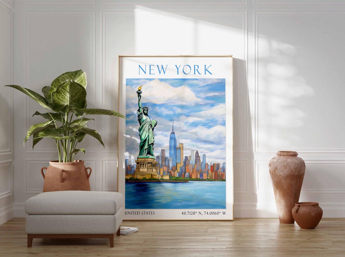 New York Print Statue Of Liberty Art New York Poster New York Lover New York Art New York Print Travel Travel Print - Image 3
