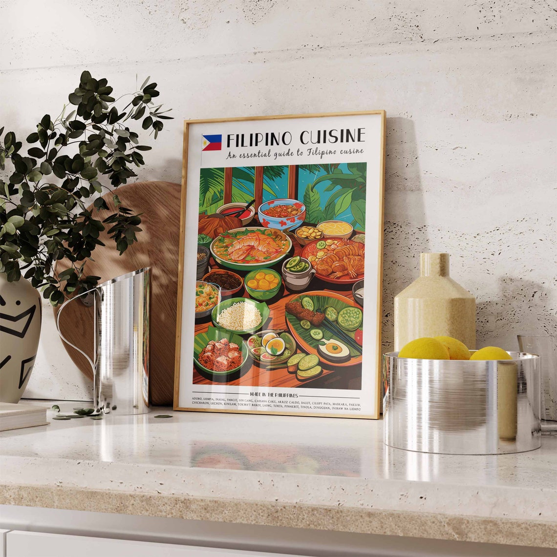 Food Print Filipino Food Poster Food Art Kitchen Decor Retro Wall Decor Kitchen Wall Art Vintage Filipino Food Wall Art Large Print - Image 3