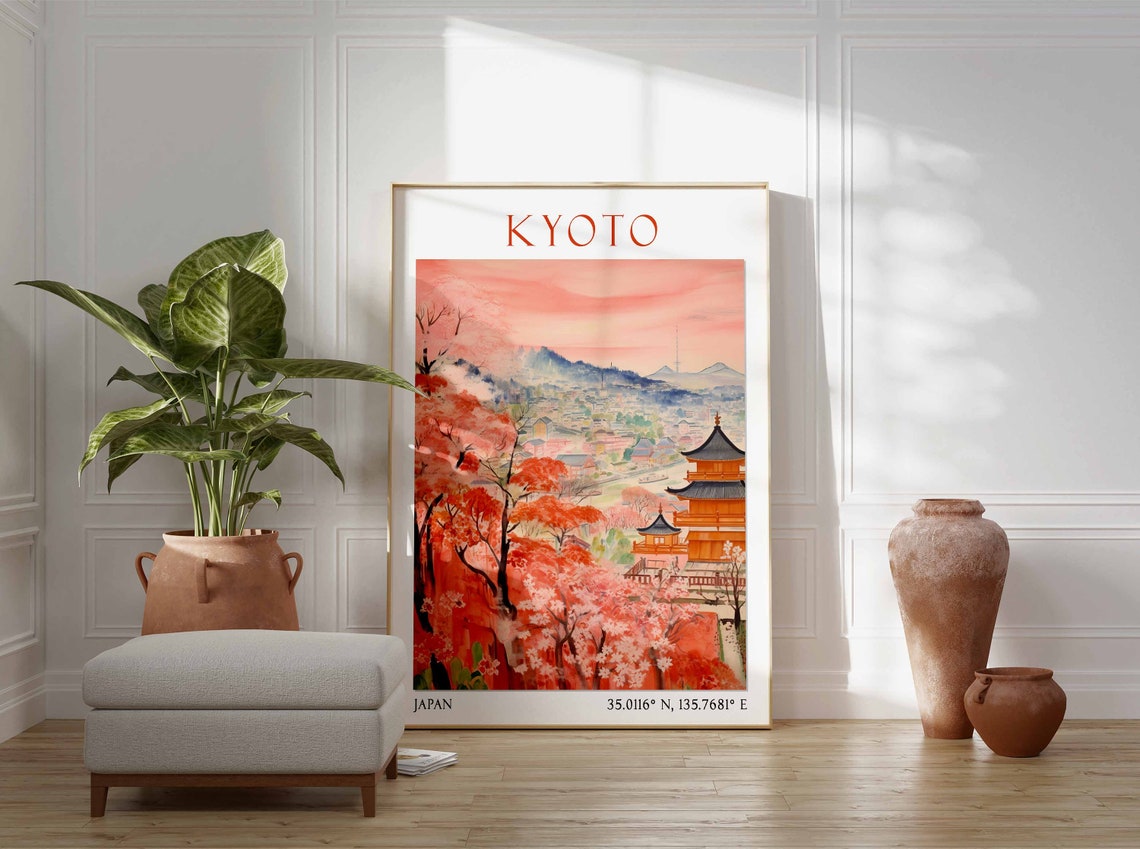 Kyoto Travel Print Kyoto Travel Poster Japan Wall Art Japanese Travel Decor Travel Gift Japanese Wall Art Kyoto Wall Art Asian Print - Image 2