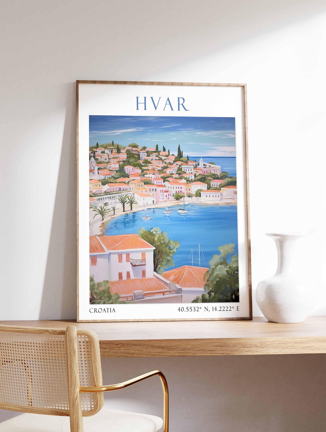 Hvar Poster Croatia Travel Print European Decor Europe Travel Poster Hvar Wall Art Sea Print Hvar Gift Hvar Travel Poster - Image 4