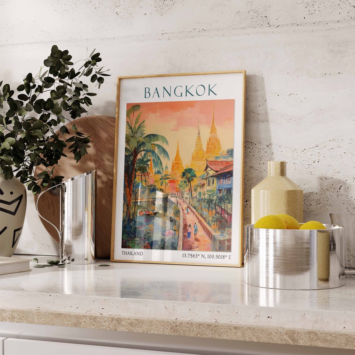 Bangkok Travel Print Bangkok Travel Poster Asian Travel Poster Southeast Asia Decor Thailand Wall Art Home Decor Thailand Wall Decor - Image 3