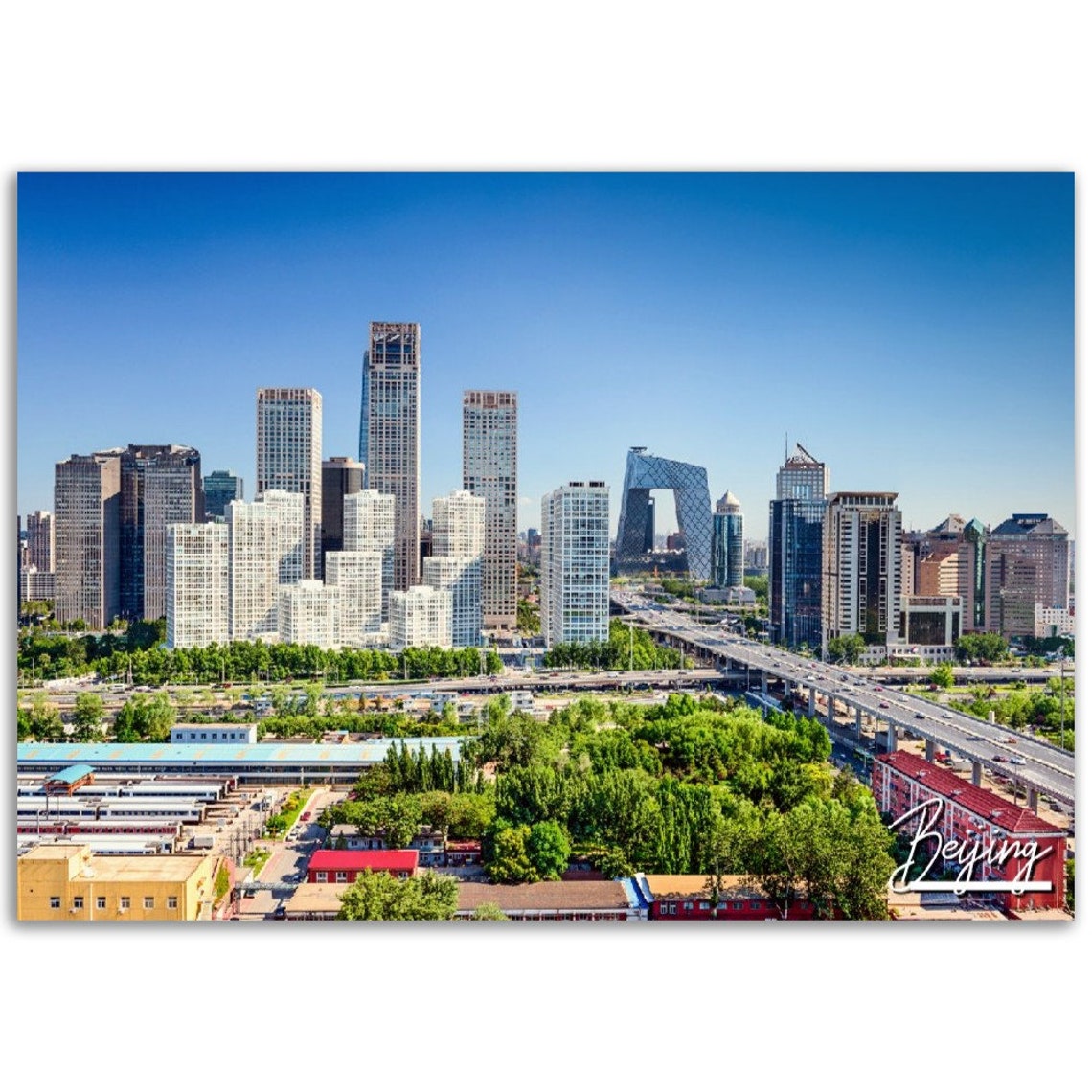 Beijing China Skyline Poster Horizontal Travel Photo Print
