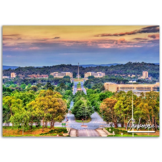 Canberra Skyline Poster Australian Travel Photography Print
