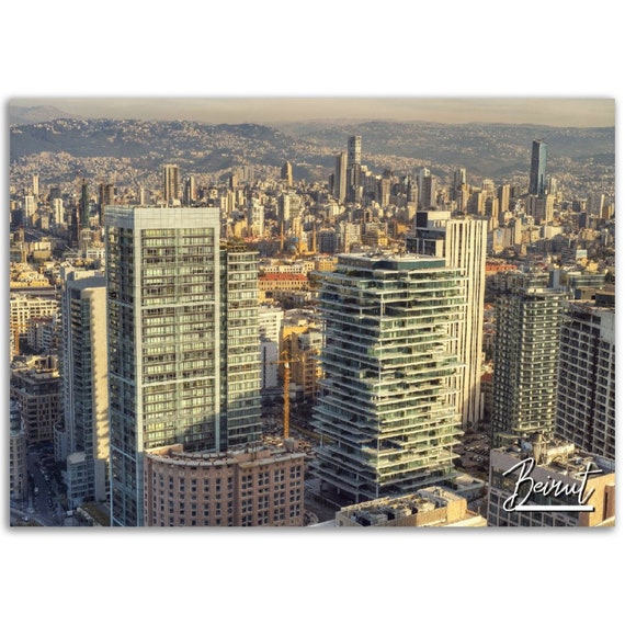 Beirut City Skyline Poster Lebanon Travel Photography Print