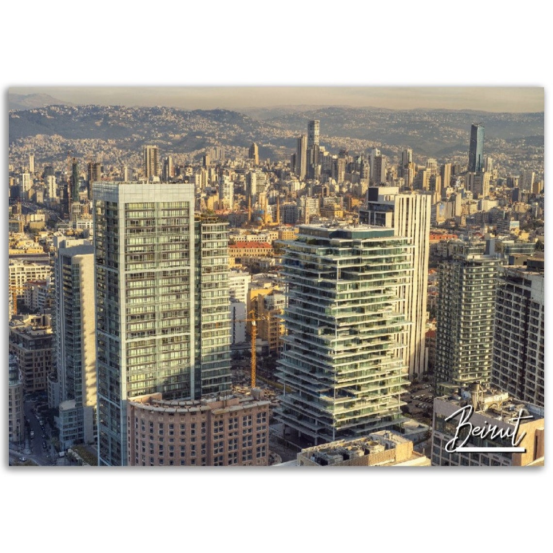 Beirut City Skyline Poster Lebanon Travel Photography Print