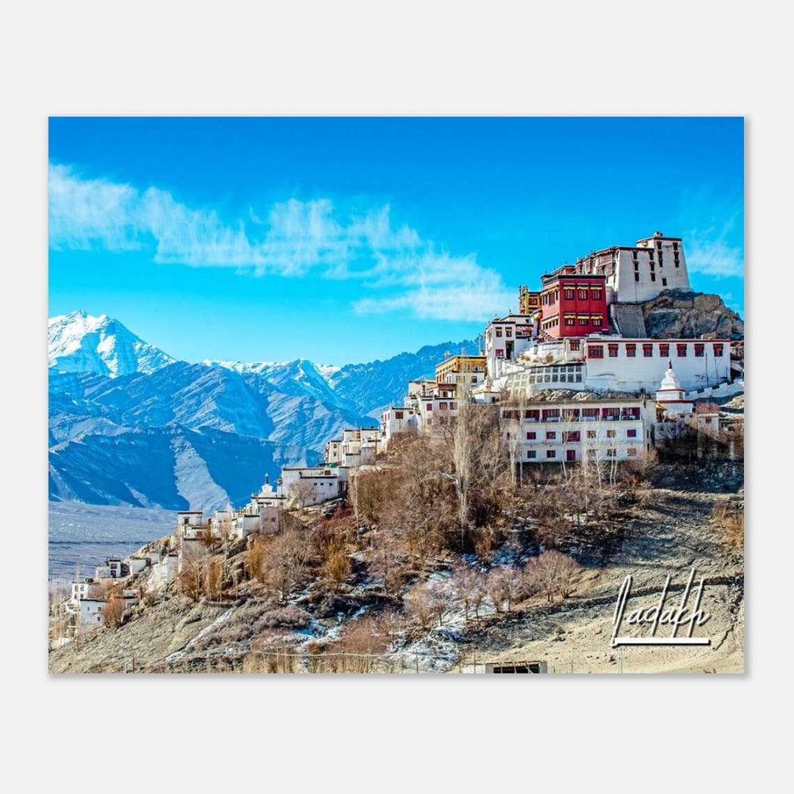 Thiksey Monastery Ladakh Himalaya Snowy Mountain Landscape Poster