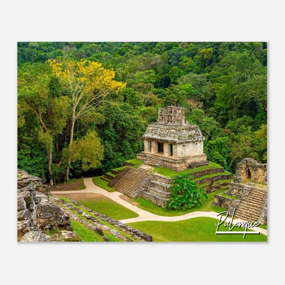 Palenque Mexico Print Mayan Ruins Travel Photo