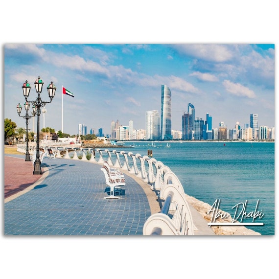Abu Dhabi Skyline Poster United Arab Emirates Travel Photography