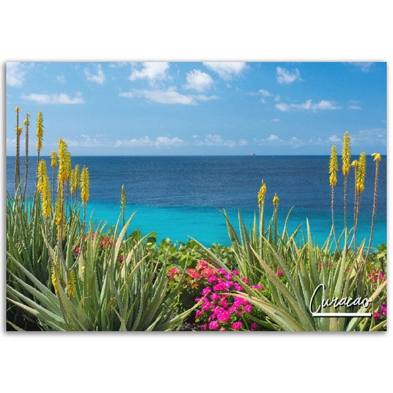 Curacao Beach Poster Tropical Caribbean Wall Art